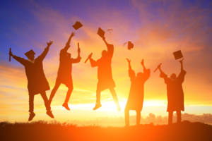 Students celebrating success